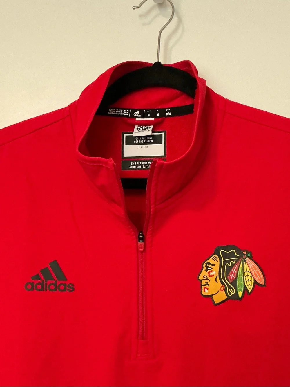 adidas Chicago Blackhawks Red Half-Zip Pullover